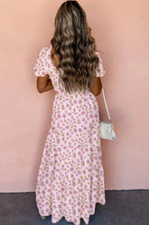 Floral Print Flutter Sleeve Maxi Dress OutfitFlow